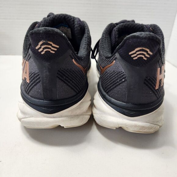 Hoka One One Clifton 9 Womens 8.5B Gym Shoes Black Gold BRGL Running Sneaker - Picture 5 of 14